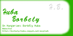 huba borbely business card